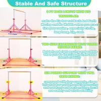 Marfula Foldable Gymnastics Kip Bar for Kids & Teens (Ages 3-20) - 5Ft/8Ft Base, 4Ft Width, 5Ft Adjustable Height - Professional Home & Club Training Equipment(m-3)