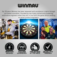 WINMAU Blade 6 Triple Core Carbon Dartboard – PDC-Endorsed Professional Tournament Board with Rota-Lock & Spirit Level(m-9)