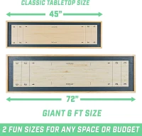 GoSports 6 ft Tabletop Shuffleboard & Curling 2-in-1 Game with 8 Pucks and Carry Tote(m-7)