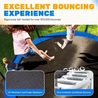 ORCC Outdoor Trampoline – Heavy-Duty 1200 lbs Capacity, Available in 16/15/14/12/10/8 ft for Kids & Adults(m-7)