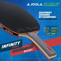 JOOLA Infinity Overdrive - Professional Carbon-Kevlar Ping Pong Paddle with Dual Black Rubber - Competition Racket for Advanced Training(m-2)