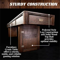 Barrington 12-Foot Rustic Shuffleboard Table with Cabinets - Classic Arcade Collection with Puck Sets, Preassembled Playfield(m-4)