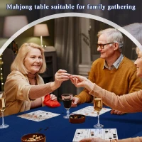 Frienda Blue Felt Game Table Cover 34"" x 34"" x 4"" – Foldable Tablecloth for Card Games, Mahjong, Jigsaw Puzzles and Board Games (Table Not Included)(m-6)