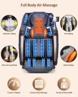 RELX 2025 Full-Body Massage Chair – 53"" SL-Track, 15 Modes, Zero Gravity, Built-in Heat, 32 Airbags, Body Scan, Yoga Stretch, Calf Extension & AI Control (Brown)(m-6)