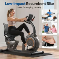 Niceday Heavy-Duty Recumbent Exercise Bike for Home – Magnetic Resistance, Smart App Compatible, LCD Monitor, Heart-Rate Handles, 400lbs Capacity(m-2)