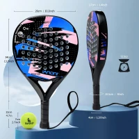 Lightweight Padel Racquet with Carbon Fiber Face and EVA Memory Flex Foam Core(m-7)