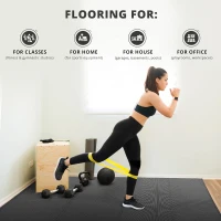 bemaxx 54-Piece EVA Interlocking Gym Floor Tiles (12.6"" x 12.6"" x 0.4"") – 54 sq ft Protective Puzzle Flooring with Edge Pieces for Home Gym(m-7)