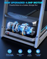 WELLFIT Auto-Incline Folding Treadmill with Handlebar, 4.0 HP Motor and 400 lb Capacity, 0–15% Auto Incline Quiet Under-Desk Design with Bluetooth & App Sync(m-4)