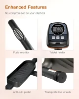 Niceday Magnetic Elliptical Trainer - 15.5in Stride Home Elliptical with 16 Resistance Levels, 400 lb Capacity, Kinomap Compatible(m-8)