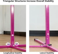 MARFULA Kids Gymnastics Bar Set with Mats – 5 ft Bar, 4 ft Inner Width, 36""–60"" Adjustable Height, Foldable for Home and Club Use(m-4)