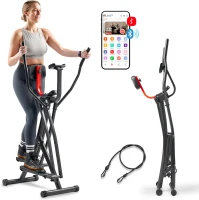 Sunny Health & Fitness Smart Air Walk Elliptical — Foldable 30-inch Stride Cardio Glider with Bluetooth SunnyFit App, Adjustable Resistance(m-1)