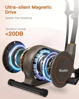 Niceday Magnetic Elliptical Trainer - 15.5in Stride Home Elliptical with 16 Resistance Levels, 400 lb Capacity, Kinomap Compatible(m-3)