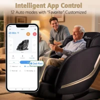 EASPEARL 2025 Full-Body SL-Track Massage Chair — Zero Gravity with Heat, App Control, Airbags, Bluetooth Speaker, 12 Auto Modes, 3-Row Foot Rollers, Body Scan (Black)(m-3)