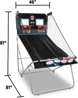 Pop-A-Shot Dual Shot Sport — Foldable Home Arcade Basketball Game with Paddle Scoring, 10 Game Modes, 4 Balls(m-2)