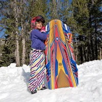 Sno-Storm Premium Foam Snow Sled — Contoured, Durable Foam Sled with Tow Rope and Handles, 50"" x 24"" Lightweight Ride(m-11)