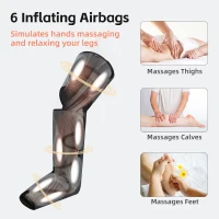 SHINE WELL Air Compression Leg Massager — Full-Leg Circulation & Pain Relief with 3 Modes, 3 Intensities, Adjustable Wraps and Extenders(m-4)