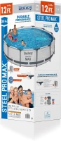 Bestway Steel Pro MAX 12 ft x 30 in Round Metal-Frame Above-Ground Pool Set — Includes 330 GPH Filter Pump(m-7)