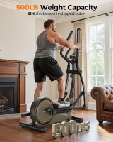 Niceday Home Elliptical Trainer — Hyper-Quiet Magnetic Drive with 15.5"" & 20"" Stride Options, 16 Resistance Levels and 500 lb Load Capacity(m-4)