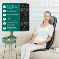 Snailax Shiatsu Neck & Back Massager with Heat — Full-Back Kneading and Rolling Massage Chair Pad with Height Adjustment(m-8)