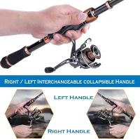 PLUSINNO Bronze Warrior Toray IM6 Carbon Matrix Double Telescopic Kit — 2x 5.91FT Rods & 2x Spinning Reels, 12+1 Bearings, Travel Freshwater Gear(m-9)