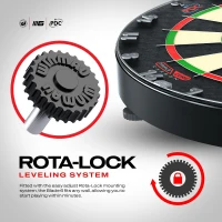 WINMAU Blade 6 Triple Core Carbon Dartboard – PDC-Endorsed Professional Tournament Board with Rota-Lock & Spirit Level(m-3)