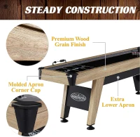 Barrington 9-ft Modern Industrial Shuffleboard Table — Compact, Durable with Accessories(m-6)