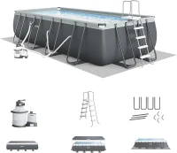 Intex Ultra XTR Rectangular Frame Pool Set — 18' x 9' x 52"" with Pump (45-Inch Deep)(m-1)