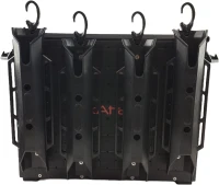 YakAttack BlackPak Pro 16in x 16in Kayak Fishing Crate – Black, 6 Removable TetherTube Rod Holders | Heavy-Duty Lightweight Customizable Tackle Organizer(m-3)