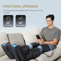 FIT KING Upgraded Air Compression Leg & Foot Massager with Heat, Built-in Pressure Sensor and LCD Display — Full Leg Relief for Circulation, Swelling, Edema & RLS(m-2)