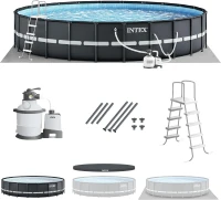 INTEX 26329EH Ultra XTR Deluxe Above-Ground Pool Set, 18 ft x 52 in — Includes 2100 GPH Krystal Clear Sand Filter Pump, Puncture-Resistant & Rust-Resistant, Easy Assembly(m-1)