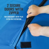 CLAM Double-Hub Portable Ice Fishing Thermal Shelter with Anchors, Tie Ropes and Carry Bag(m-6)