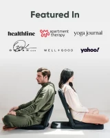 Mindful Modern Folding Pro Meditation Seat - Adjustable Floor Chair with Back Support and Half-Moon Buckwheat Cushion(m-8)