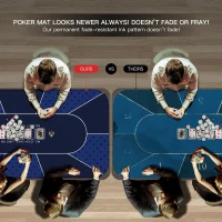 YUZPKRSI 94 x 47 Inch Poker Mat with Reinforced Sewn Edges - 10 Player Texas Hold'em Rubber Table Top, Foldable Portable Topper with Carry Bag for Poker & Blackjack(m-8)