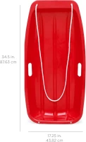 Best Choice Products 35"" Kids Plastic Toboggan Sled with Pull Rope and Dual Handles(m-6)