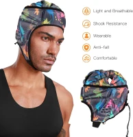 Rugby Headguard Soft Padded Helmet for 7v7 Football — Youth & Adult Headgear, Autism/Special Needs Protective Cap(m-6)