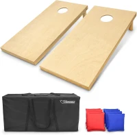 GoSports Premium Solid Wood Cornhole Set — Available in 4x2 ft or 3x2 ft with 8 Toss Bags(m-1)