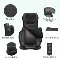 Snailax Adjustable Shiatsu Neck & Back Massager with Heat — Full-Body Massage Chair Pad with Rolling, Compression, Shiatsu Kneading & Vibration — Upgrade(m-7)