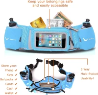 No.1 Hydration Belt by Runtasty - Performance Running Fuel Belt w/2 BPA-Free 10 oz Bottles, Tilt-Up Touchscreen Pocket, Fits All iPhones, Runners Ebook & Anti-Bounce Fit(m-5)