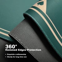 YUZPKRSI 47-Inch Round Poker Mat — Green & Gold Casino-Style Table Top, Durable Sewn Edges, Portable Rubber Poker Surface with Carrying Bag(m-4)
