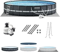 Intex Ultra XTR Deluxe 24' x 52"" Above-Ground Swimming Pool Set with Krystal Clear Sand Filter Pump — Super-Tough, Rust-Resistant(m-1)