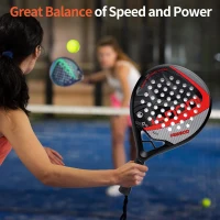 Performance Padel Racket — Carbon Fiber Face & EVA Memory Flex Foam Core, Extended Length(m-8)