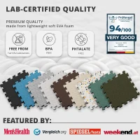 bemaxx 18-Piece EVA Interlocking Foam Gym Mats with Edge Pieces - 12.6"" x 12.6"" x 0.4"" Tiles, 18 sq ft Protective Flooring for Home Gym, Garage, Treadmill(m-4)