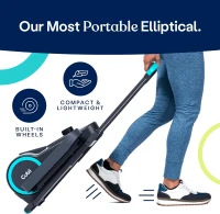 Cubii GO Under-Desk Seated Elliptical Pedal Exerciser with LCD Tracker, Adjustable Resistance, Built-in Wheels & Telescoping Handle — Portable WFH Fitness(m-6)