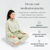 Mindful Modern Folding Pro Meditation Chair - Adjustable Seat with Back Support and Half-Moon Buckwheat Cushion, Comfortable Floor Chair for Mindfulness(m-7)