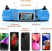 No.1 Hydration Belt by Runtasty - Performance Running Fuel Belt w/2 BPA-Free 10 oz Bottles, Tilt-Up Touchscreen Pocket, Fits All iPhones, Runners Ebook & Anti-Bounce Fit(m-3)