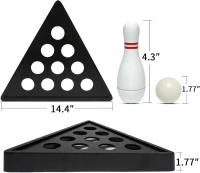 Shuffleboard Bowling Set - 10 Premium Hardwood Pins with Durable Triangular Pinsetter, Resin Bowling Ball and Carry Bag for Shuffleboard Games(m-3)