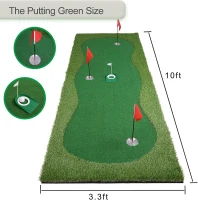 Chriiena Large Practice Putting Green Mat — Professional Indoor/Outdoor Golf Training Surface(m-5)