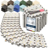 bemaxx EVA Interlocking Gym Mats Set - 18 Pieces + Edging, 12.6""x12.6""x0.4"" Tiles, 18 sqft Protective Floor Padding for Home Gym, Garage, Playroom(m-1)