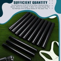 Hanaive 12-Pack Aluminum Relay Batons — Official 11.73 x 1.5 in Size, Non-Slip Grip, Corrosion-Resistant(m-4)