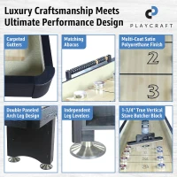 Playcraft Woodbridge Shuffleboard with Storage Cabinet — Complete Set (Abacus, 8 Pucks, Brush & USA Speed Wax) — Robust Pro Climate Adjusters(m-2)